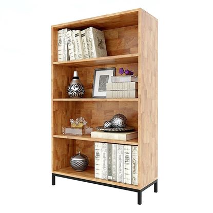 Kệ sách 4 tầng  80x35x130cm gỗ cao su đế chân sắt KS68112