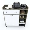 Tủ giày kết hợp kệ để đồ gỗ cao su chân sắt 100x35x110cm KG68032