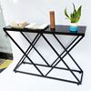 Bàn console, bàn trang trí mặt gỗ đen khung sắt Xconcept CST007
