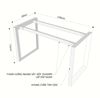 Kích thước chân sắt tam giác lắp ráp hệ Trian II cho bàn 120x60cm