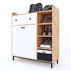 Tủ giày kết hợp kệ để đồ gỗ cao su chân sắt 100x35x110cm KG68032