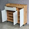 Tủ giày 1m2 hiện đại 3 cánh 1 ngăn kéo gỗ cao su chân sắt KG68033