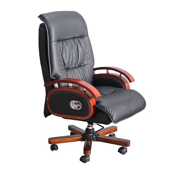 Ghế giám đốc bọc da ngả lưng tựa tay gỗ MFZ863