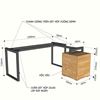 Bàn giám đốc kết hợp chân tủ 2 ngăn kéo hệ Rectang HBRT039
