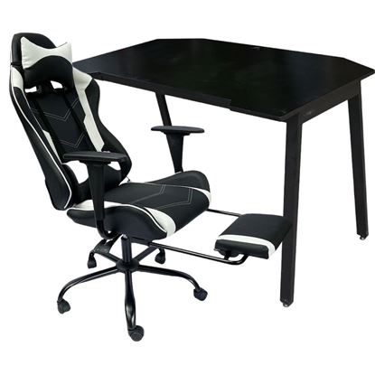 Combo Bàn Game 70x120cm Và Ghế Game Ngả Lưng Có Gác Chân CBG68005