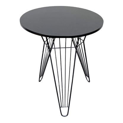 Bàn cafe tròn 60cm gỗ cao su chân sọc phi CFD68080