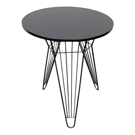 Bàn cafe tròn 60cm gỗ cao su chân sọc phi CFD68080