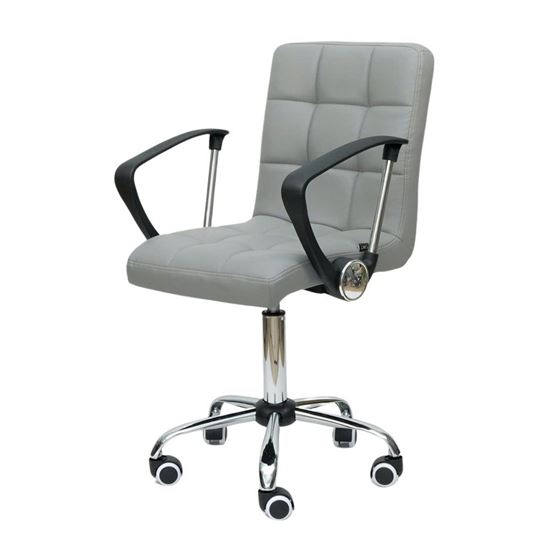 Ghế chân xoay có tay nệm màu xám GAKJB-1064X