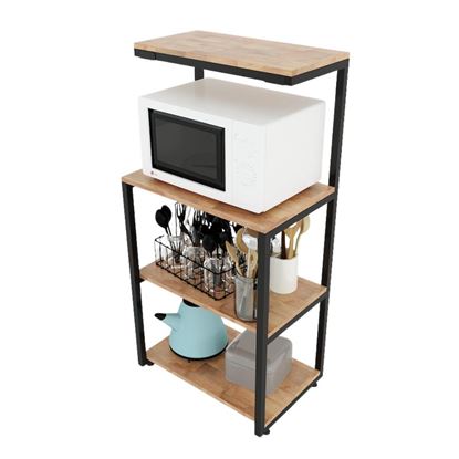 Kệ vi sóng gỗ cao su khung sắt KVS68005