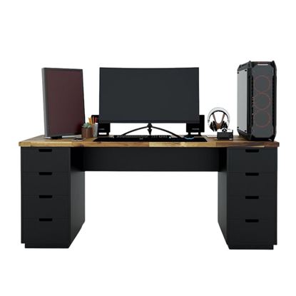 Bàn chơi Game 180x60cm chân kết hợp tủ gỗ tràm GD68028