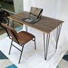 Combo bàn làm việc 120x60cm và ghế nệm nâu CB68085