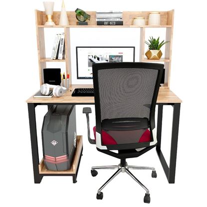 Combo Bàn Kết Hợp Kệ Và Ghế Văn Phòng Chân Xoay CB68098