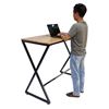 Combo bàn làm việc đứng và ghế ngồi bàn cao chân chữ X CB68087