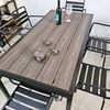 Combo bàn ngoài trời gỗ nhựa và 6 ghế sắt CBNT007