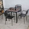 Combo bàn ngoài trời gỗ nhựa và 4 ghế sắt CBNT008