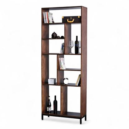 Kệ sách 80x30x210cm gỗ cao su chân sắt KS68295