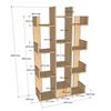 Kệ sách Maze 90x30x160cm gỗ cao su KS68297