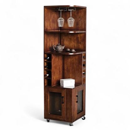 Kệ rượu di động Dexta 45x45x160cm gỗ cao su KGT68037