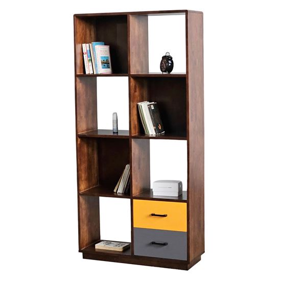 Kệ sách ô vuông Softa 80x30x160cm gỗ cao su KS68302