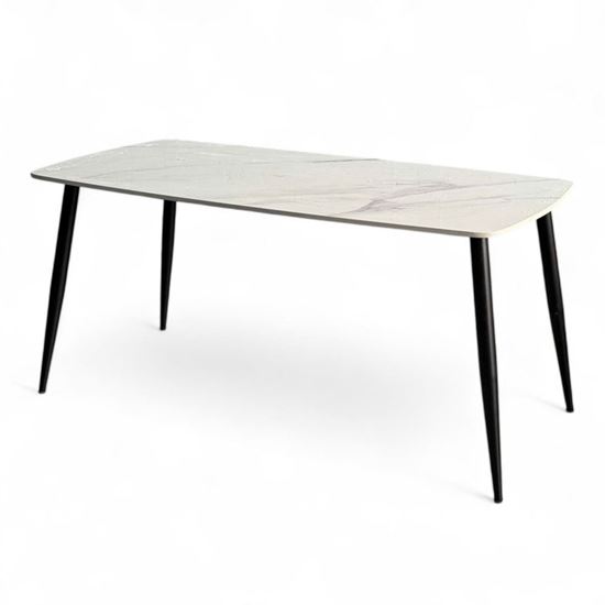 Bàn ăn chữ nhật 160x80cm mặt đá chân CONE BA68218