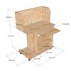 Bàn máy tính, máy in Printo 90x50cm gỗ cao su COD68059