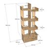 Kệ sách hình cây Claudi 60x30x150cm gỗ cao su KS68303