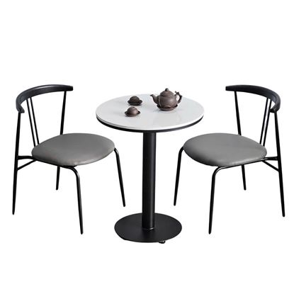 Combo bàn tròn mặt gạch bông và 2 ghế cafe CBCF317