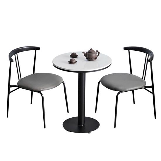 Combo bàn tròn mặt gạch bông và 2 ghế cafe CBCF317