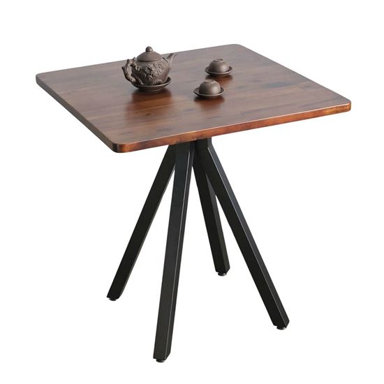 Bàn cafe vuông 70x70cm gỗ tràm chân sắt CFD68248