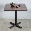 Bàn cafe vuông 70x70cm gỗ tràm chân sắt chữ X đúc CFD68247