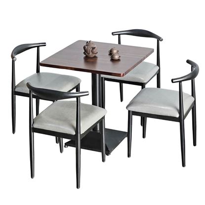 Combo bàn cafe vuông 70x70cm và 4 ghế Bull sắt CBCF319