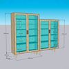 Tủ kính 2 cánh 100x35x160cm gỗ cao su KTB68207