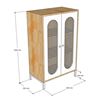 Tủ trang trí cửa kính 60x35x100cm gỗ cao su KTB68208