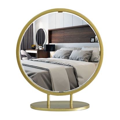 Gương trang điểm có đèn led hình tròn màu đen GNG015