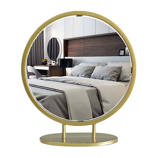 Gương trang điểm có đèn led hình tròn màu đen GNG015