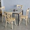 Combo bàn vuông chân CONE và 4 ghế ăn Bistro BBA178