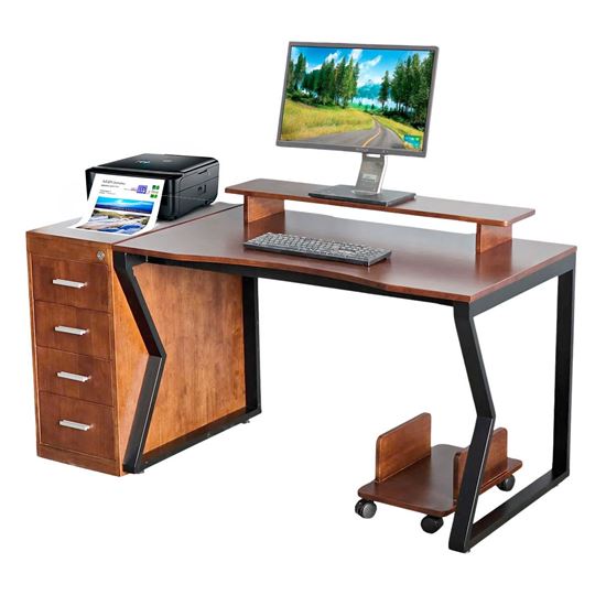 Combo bàn tủ Gaming TaUP 140x70cm gỗ cao su GD680102