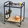 Xe đẩy rượu trà 60x45x85cm khung sắt gỗ cao su KB68055