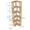 Kệ góc tường gỗ Cao Su 40x40x180cm - KGT68034