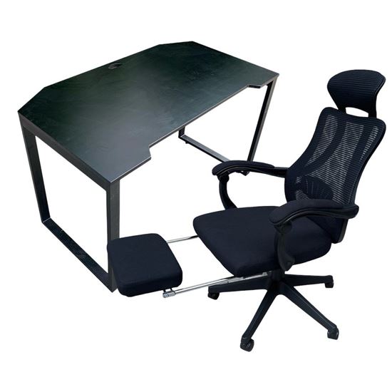 Combo Bàn Game Mặt Khuyết Và Ghế Tựa Đầu Có Gác Chân CBG68004
