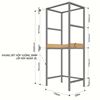Kệ cho máy giặt và máy sấy gỗ cao su khung sắt 77x62x190cm KMG68010