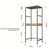 Kệ cho máy giặt và máy sấy gỗ cao su khung sắt 77x62x190cm KMG68010