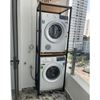 Kệ cho máy giặt và máy sấy gỗ cao su khung sắt 77x62x190cm KMG68010