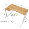Bàn góc chữ L 120x70cm gỗ cao su chân sắt lắp ráp CD68011