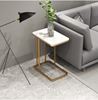 Bàn sofa trang trí mặt đá trắng khung màu vàng đồng TT68114