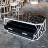 Bàn sofa mặt đá đen khung sắt sơn trắng