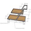 Kệ bếp di động 2 tầng gỗ cao su khung sắt Gina KB68022