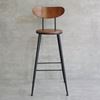 Ghế bar tựa lưng gỗ chân sắt sơn tĩnh điện GBAK002