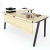 Bàn làm việc chữ L 160x150cm gỗ Plywood chân sắt lắp ráp HBPL017