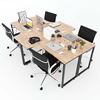 Bàn cụm 4 mặt khuyết 240x140cm gỗ cao su hệ Minimal HBMN018